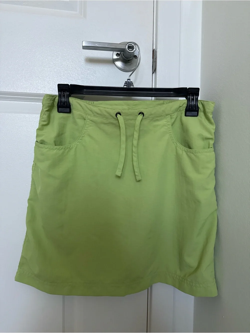 L.L. Bean Bright Green Drawstring Mini Skirt